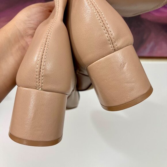 Steve Madden Beige Ankle Boots With Black Cap Toe & Side Zip Size 7.5 - Picture 8 of 8